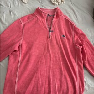 Tommy Bahama Pink Quarter-Zip Sweatshirt
